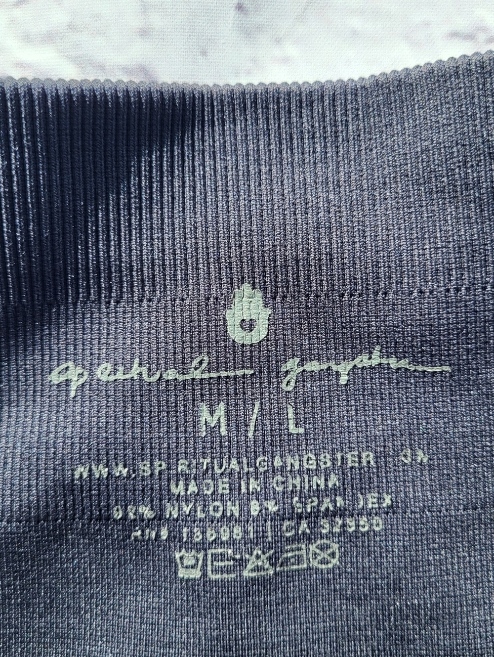 Spiritual Gangster Leggings Medium Blue Gray Seamless Textured - Picture 4 of 6